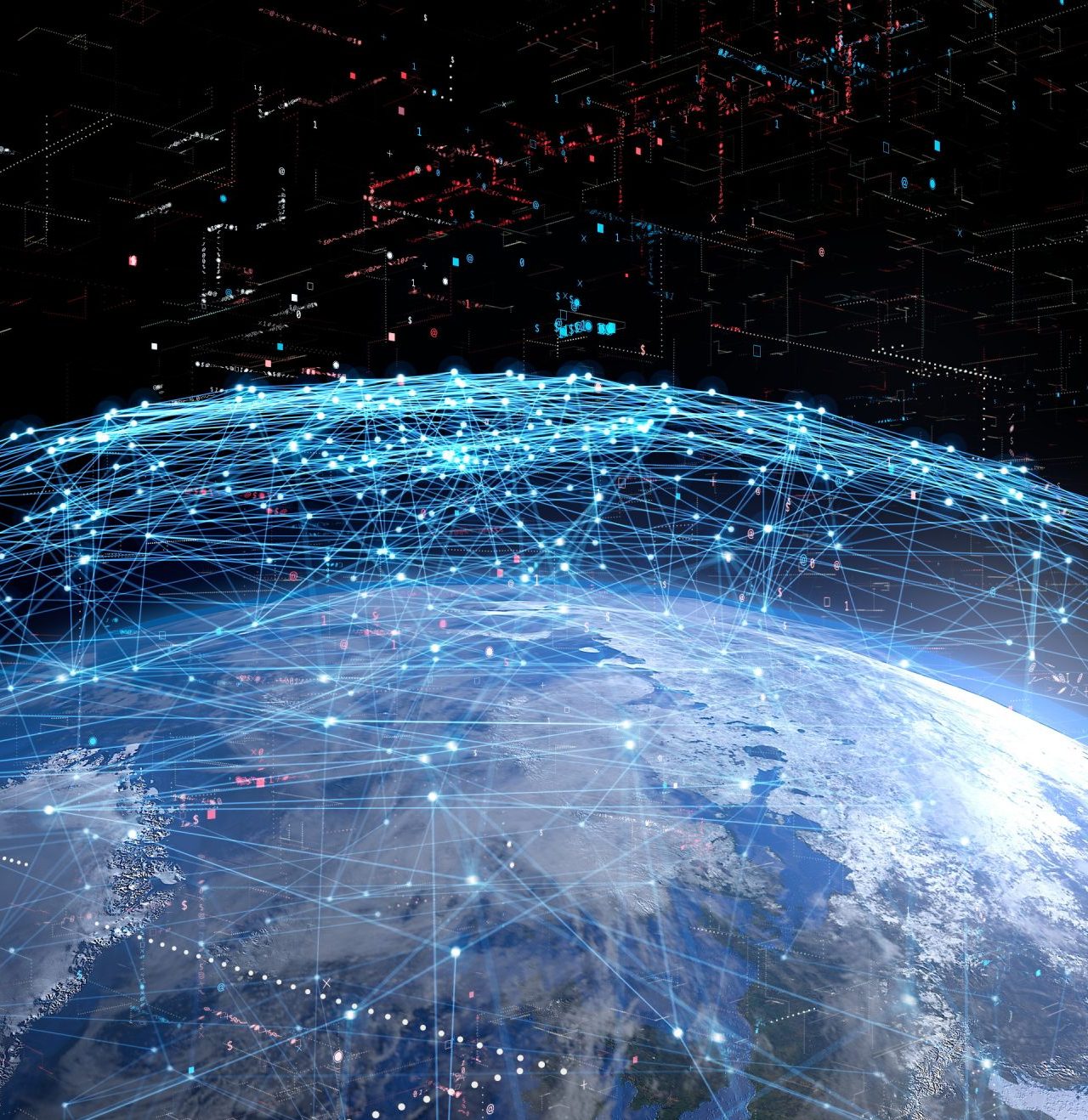 Global communication network concept.