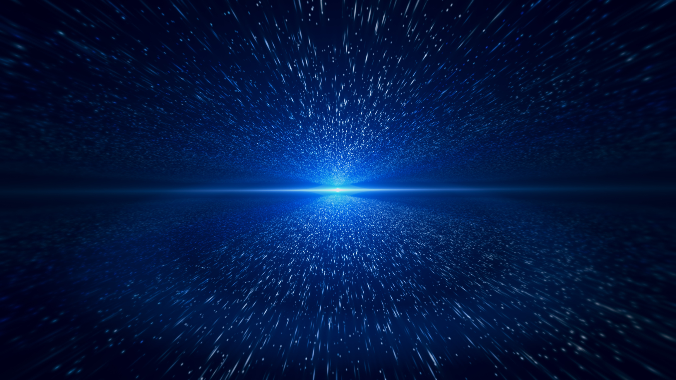 Light Beam, Blue Particle Background